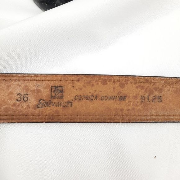 Antique Farmall tractor plaque buckle brass Salvatori corsica cowhide full grain - Picture 8 of 16